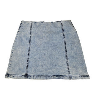 Andree By Unit Acid Washed Blue Denim Mini Skirt NWT